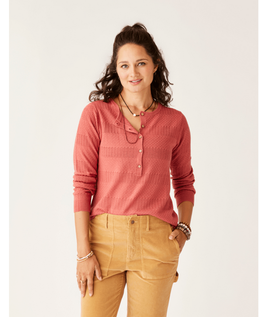 Amara Pointelle Sweater - 939HENNA