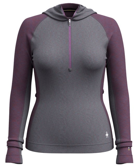 Women's Classic Thermal Merino Base Layer 1/2 Zip Hoodie - M53VIOLE