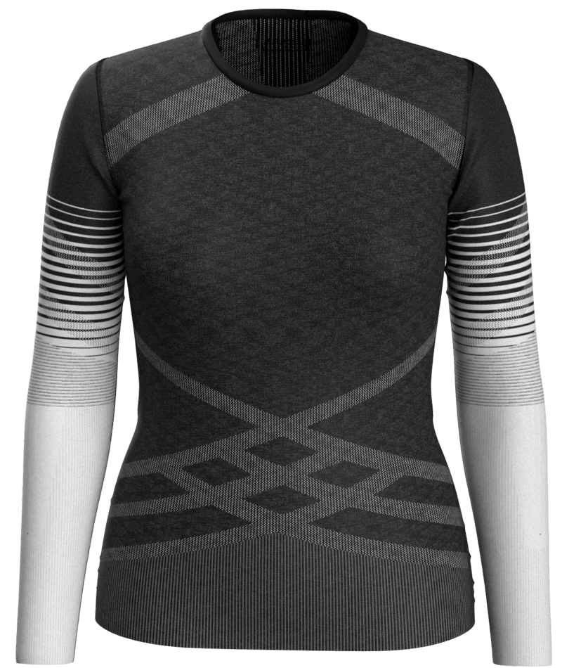 Women's Intraknit™ Thermal Merino Base Layer Pattern Crew - 001BLACK